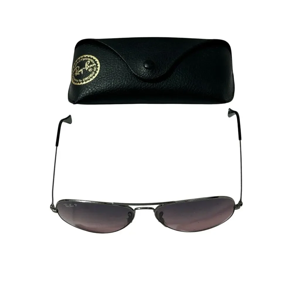 Ray Ban Aviator Large Metal RB3025 58mm Italy Polarized 3P Sunglasses w/Case